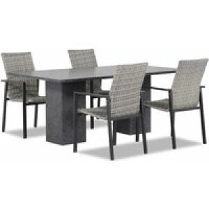 Lifestyle Upton/Graniet 180 cm dining tuinset 5-delig stapelbaar