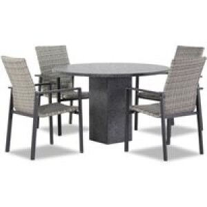 Lifestyle Upton/Graniet 120 cm dining tuinset 5-delig stapelbaar
