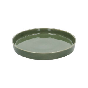 Bloempotschotel, aardewerk, donkergroen,Ø 20 cm