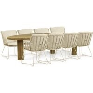 4 Seasons Outdoor Fabrice/Leafline 300 cm dining tuinset 9-delig