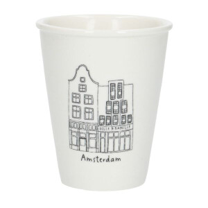 Gevel mok, Amsterdam Nieuwendijk, porselein, 200 ml
