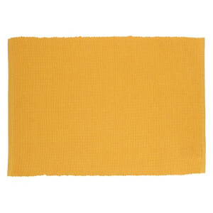 Placemat geribbeld, GOTS bio-katoen, okergeel, 35 x 50 cm