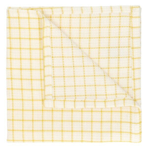 Vaatdoekje, bio-katoen, lichtgeel geruit, 40 x 40 cm