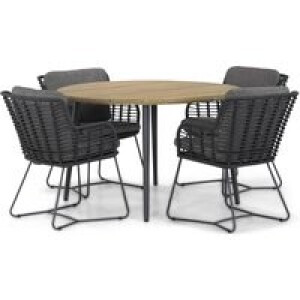 4 Seasons Outdoor Fabrice/Montana 130 cm rond dining tuinset 5-delig