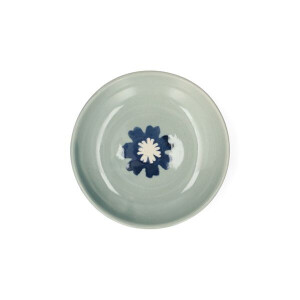 Schaaltje, steengoed, blauw,  cosmosbloem, Ø8 cm