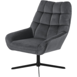 Niek draaibare fauteuil velvet donkergrijs