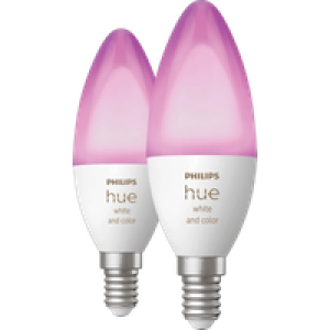 Philips Hue Kaarslamp White and Color E14 Duo pack