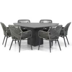 Lifestyle Advance/Graniet 170 cm triangel dining tuinset 7-delig