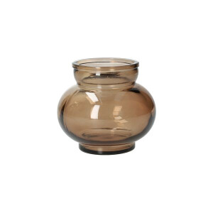 Bolvormige vaas, gerecycled glas, bruin, Ø11 cm