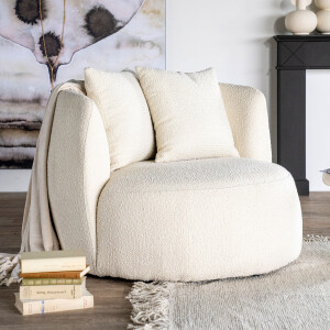 Eleonora Fauteuil 'Louis' Bouclé, kleur Beige