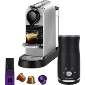 Krups Nespresso Citiz XN741B Zilver + Pierre Melkopschuimer