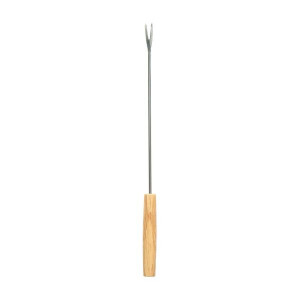 Fonduevork, rvs met houten handvat