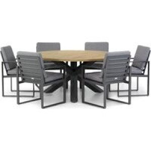 Santika Zaga/Rockville 160 cm dining tuinset 7-delig