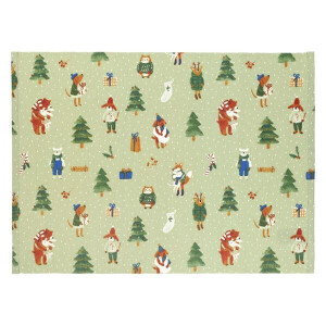 Placemat, GOTS bio-katoen, winterbos,  35 x 50 cm