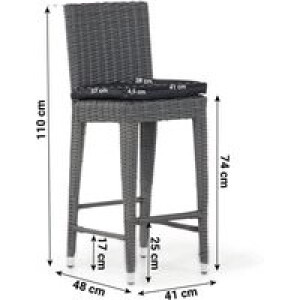 Garden Collections York barchair off black
