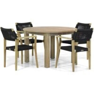 Lifestyle Dallas/Brighton 120 cm rond dining tuinset 5-delig