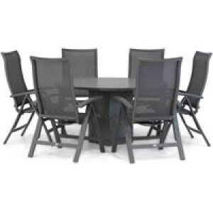 Presto Lucardo/Graniet 140 cm rond dining tuinset 7-delig