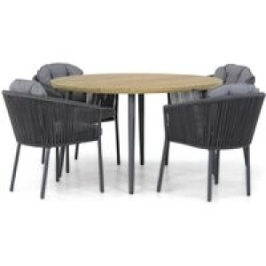 Santika Novita/Montana 130 cm rond dining tuinset 5-delig