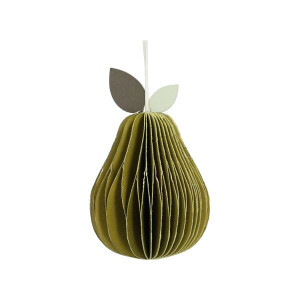 Hanger peer, papier, groen, honingraat, 8,5 cm