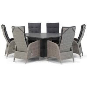 Garden Collections Lincoln/Graniet 170 cm triangel dining tuinset 7-delig