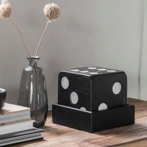 MUST Living Decoratie 'Dice' Teakhout, kleur Zwart
