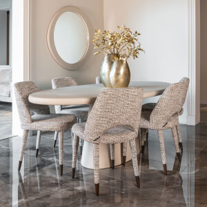 Richmond Ovale Eettafel 'Clayton' 220 x 115cm, kleur Beige