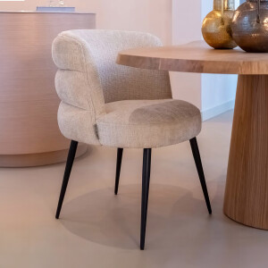 Richmond Eetkamerstoel 'Stella' Chenille, kleur Beige