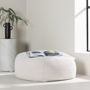 Nohr Poef 'Keyla' Geweven, kleur Crème