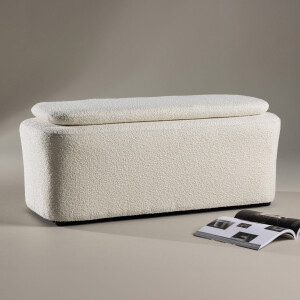 Nohr Poef 'Soledad' Bouclé, kleur Off White