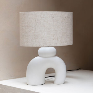Zuiver Organische Tafellamp 'Bibi' Keramiek en linnen