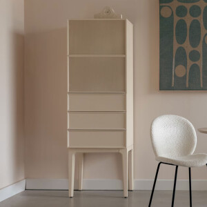 Zuiver Opbergkast 'June' Eikenhout en metaal, Met 1 deur en 3 laden