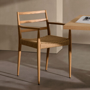 Kave Home Eetkamerstoel 'Analy' Eiken, kleur Naturel