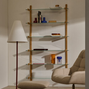 Kave Home Wandrek 'Sitra' Eikenhout en glas, 202 x 90cm