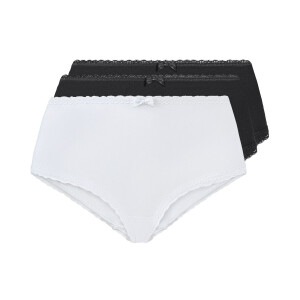 esmara 3 dames hipsters (S (36-38), Zwart/wit)