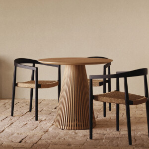 Kave Home Ronde Bistrotafel 'Jeanette' Teakhout, 90cm, kleur Naturel