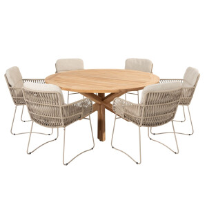4 Seasons Outdoor Diningset Prado Murcia 7-delig Teak Ø160 cm