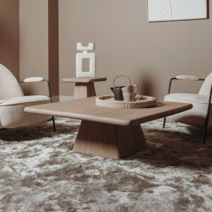 Tower Living Vierkante Salontafel 'Asti' Mangohout, 90 x 90cm, kleur Naturel