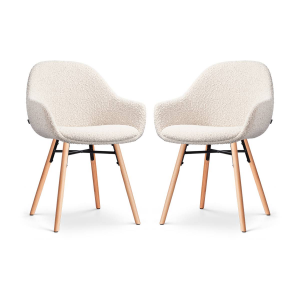 Set van 2 eetkamerstoelen Nena-Mae bouclé | Nolon