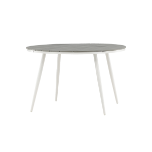 Aaron polywood tuintafel wit - Ø120 cm
