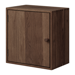 Abigail vierkante eikenhouten dichte wandkast met deur donkerbruin - 30 x 30 cm