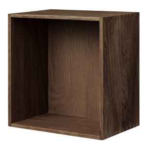 Abigail vierkante eikenhouten open wandkast donkerbruin - 30 x 30 cm