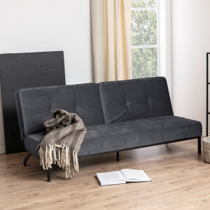 Bendt Slaapbank 'Maja' Velvet, kleur Donkergrijs