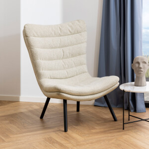Bendt Fauteuil 'Frederikke' Bouclé, kleur Crème