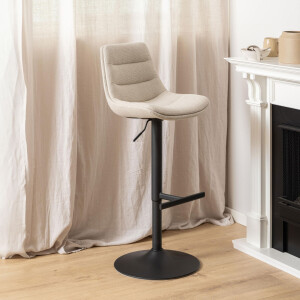 Bendt Draaibare Barkruk 'Labarron' kleur Beige (zithoogte 65-86cm)