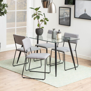 Eettafel 'Louise' 140 x 80cm met zwarte poten