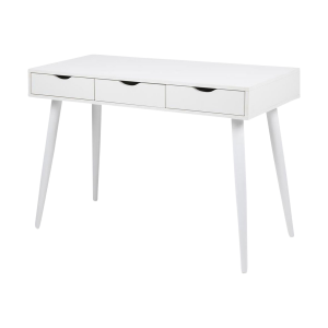 Keet houten bureau wit - met 3 lades - 110 x 50 cm