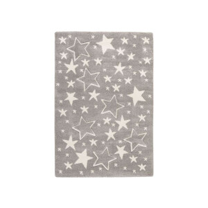 KAYOOM Kinder vloerkleed (Grijs/sterren, 120cm x 170cm)
