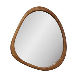 Adeline houtlook organische wandspiegel bruin - 47 x 44 cm