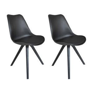 byLIVING 2 stoelen Kira (Zwart/zwart)