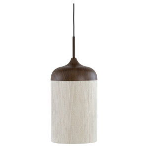 Light & Living Hanglamp 'Dania' Houtlook en touw, 28cm, kleur Donkerbruin